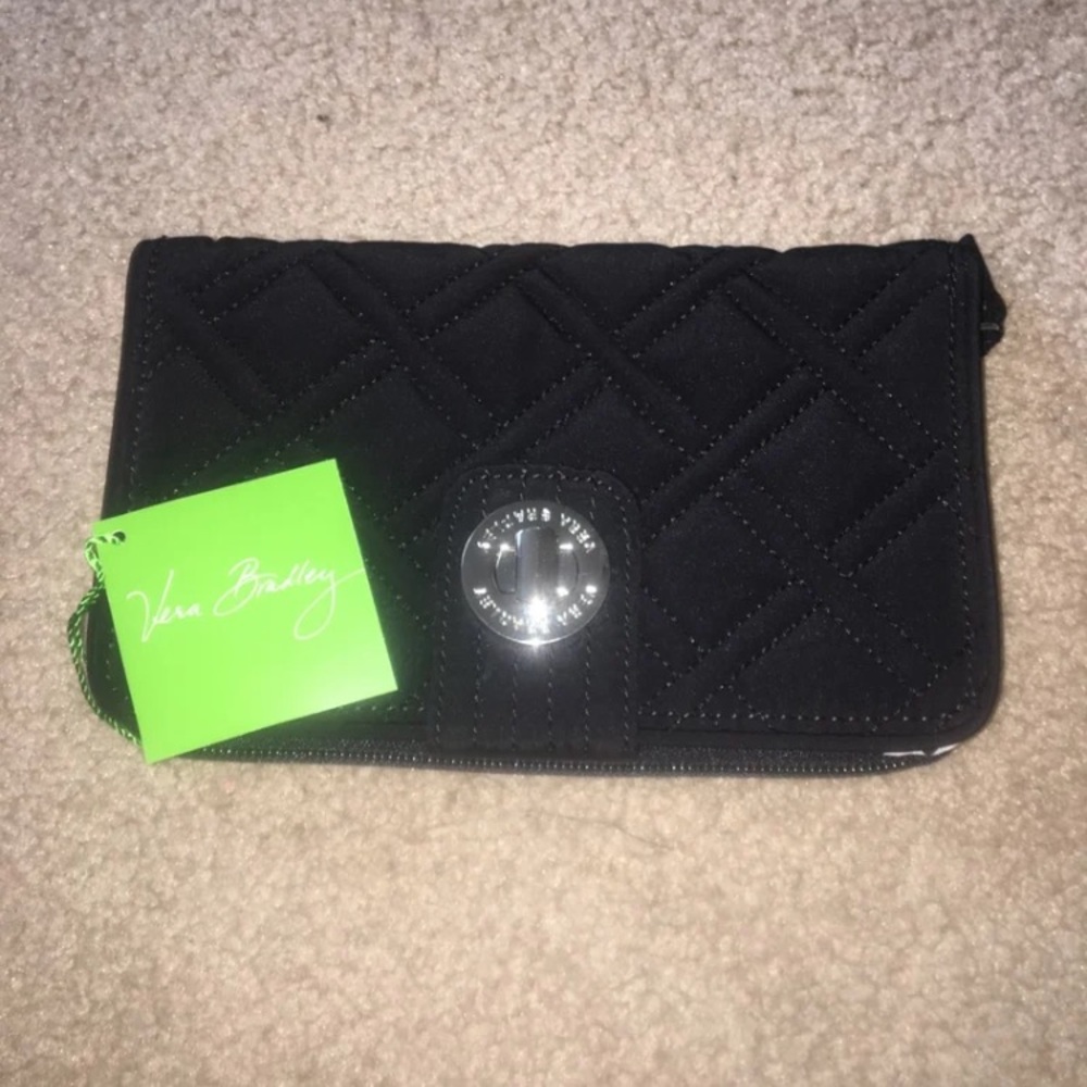 NWT Vera Bradley Turn Lock Wallet- Black